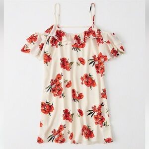 Abercrombie Cold Shoulder floral Ruffle Dress